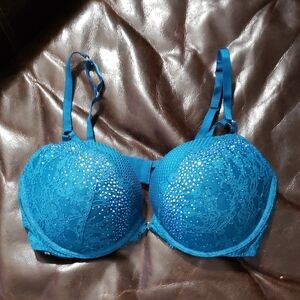 Victoria Secret Blue Lace Rhinestone Bra